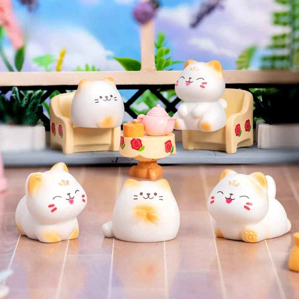 8pcs Mini Cats Ornament Fairy Garden Kitten Statue Gift Kids Children Baby Room Decoration Toys Miniature Figurines Home Decor 4
