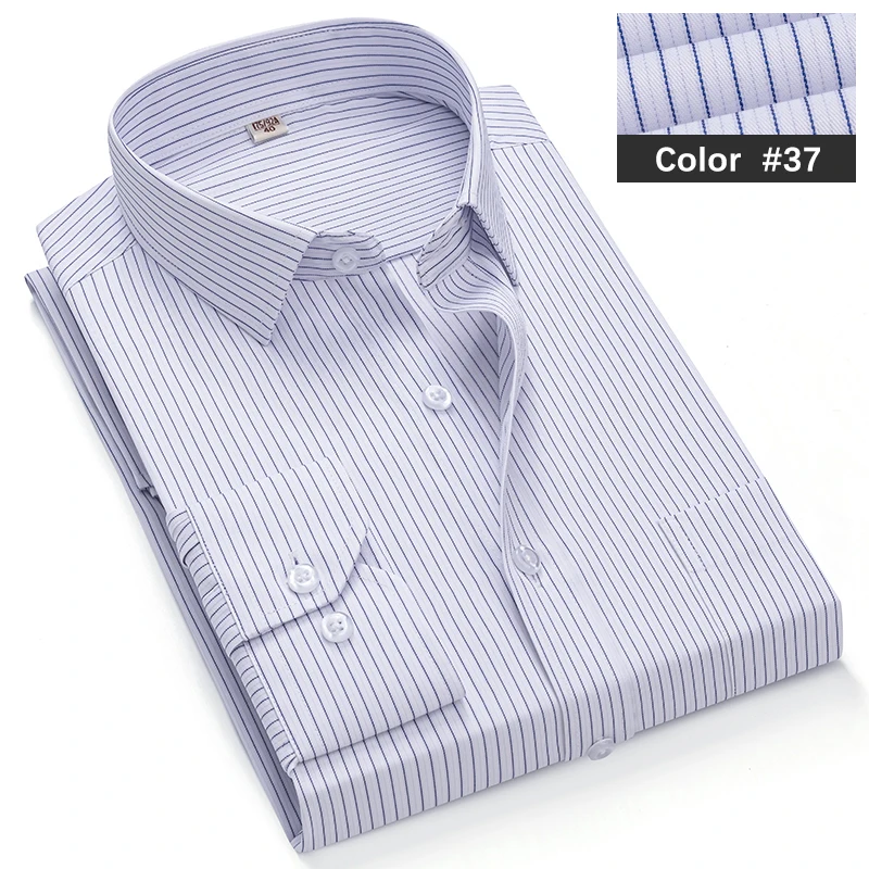 Men's Classic Blue Striped Long Sleeve Casual Shirt