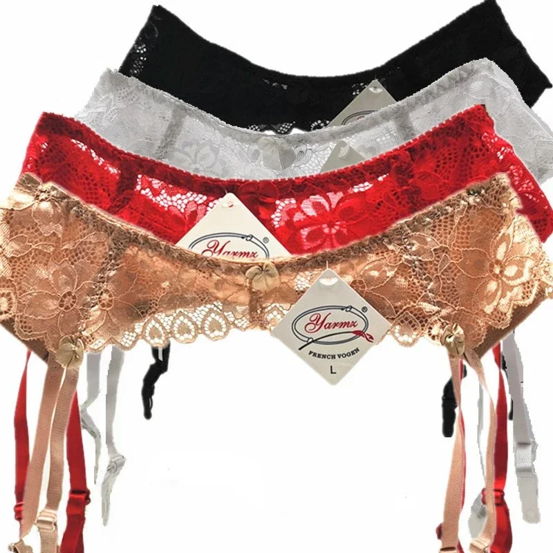Women Lingerie XL Lace Garter Belt Stockings Set