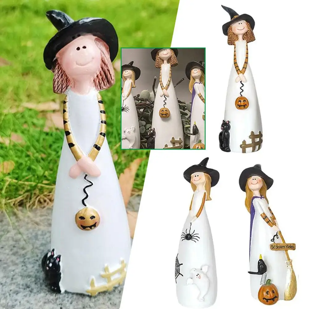 

Halloween Witch Resin Statue Ornaments Decorations Home Gift Desktop Housewarming Decorative Super Cute Ornament Statue F5M3