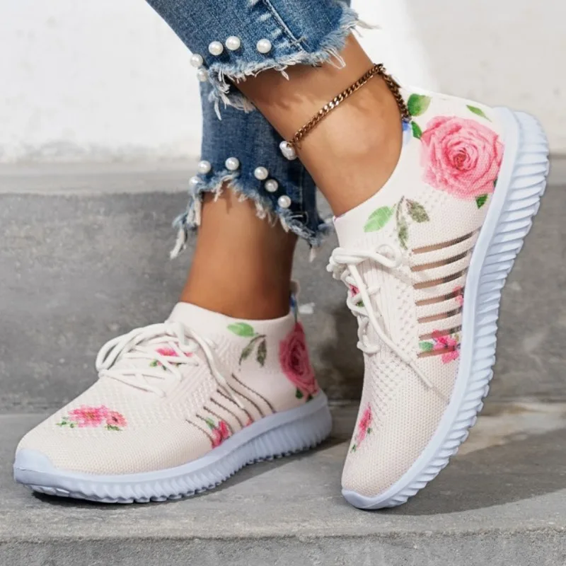 

Sneakers Ladies 2023 Autumn Hot Sale Lace Up Women's Vulcanize Shoes Round Toe Breathable Mesh Outdoor Walking Shoes Female