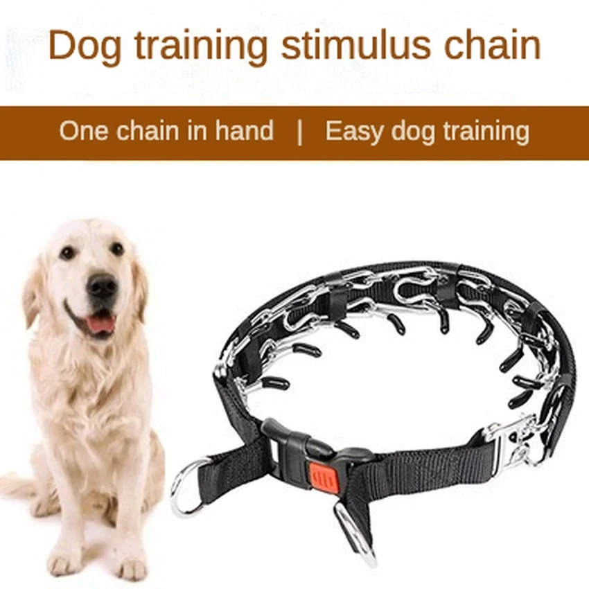 Dog Stimulating Chain Training Collar Stainless Steel Barbed Neck Collar Pet P Chain Medium Large Dog Control