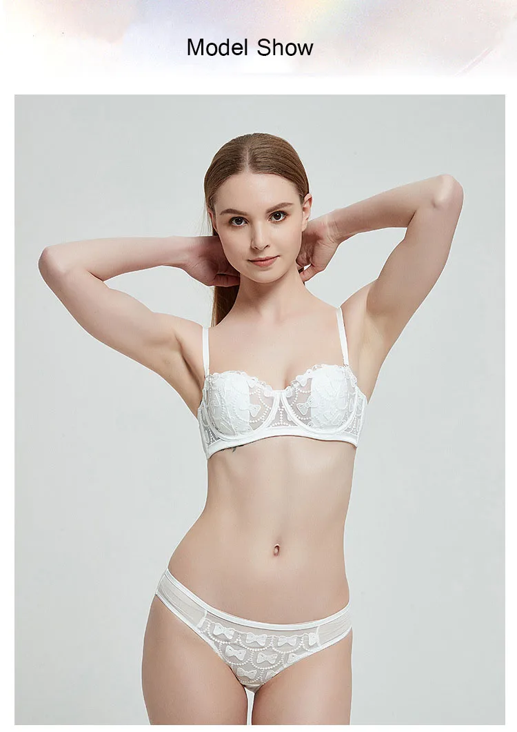 Logirlve Push-up Büstenhalter sammeln Unterwäsche Set Spitze dünne Tasse für Frauen Unterwäsche sexy BH-Set aushöhlen französische Dessous – Detail 5