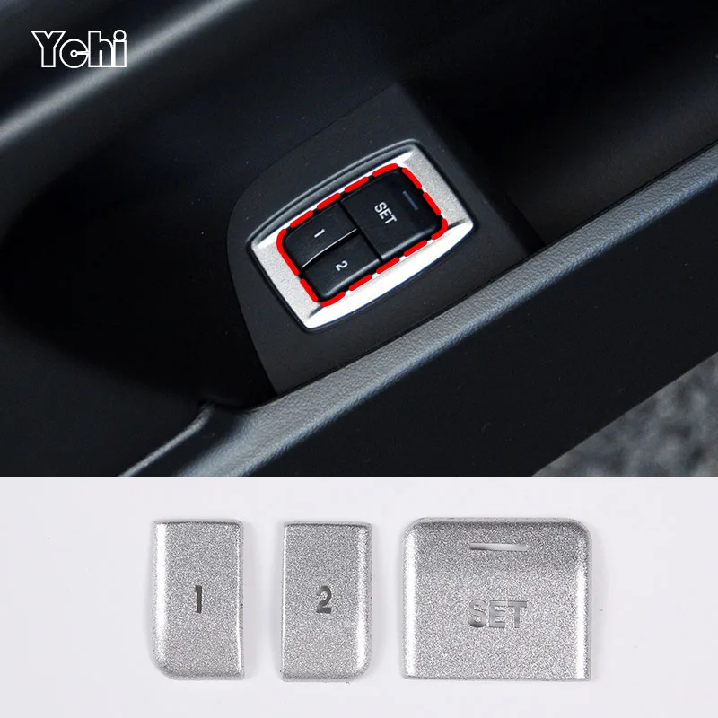

For Jaguar XF 2009-2015 Stainless Steel Silver Car Seat Memory Button Decoration Sticker Car Interior Accessories