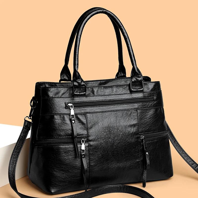 Genuine Brand Soft Leather Top-handle Bags Female Handbags Women