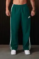 Men's sports pants with double striped patchwork printed casual runner mid waist straight leg pants 1