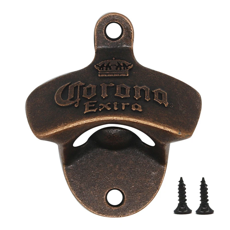 1Pcs Vintage bottle opener Creative Wall Mounted Fixed Beer Bottle Opener Corona Zinc Alloy