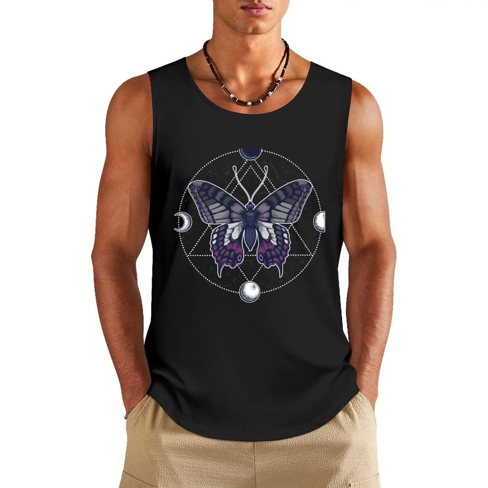 

Asexual Butterfly Tank Top cute tops cotton t-shirts man sleeveless gym shirt man fitness