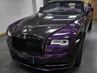 Autocollant de voiture auto-adhésif en Fiber de carbone forgé au Laser brillant, Film de carbone en vinyle brillant pour décalcomanie de voiture 3