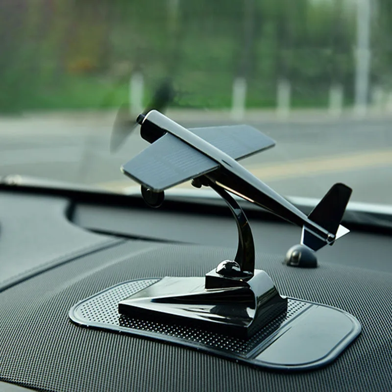

Zinc alloy solar panels rotating aircraft model car ornaments creative air force gifts car accessories