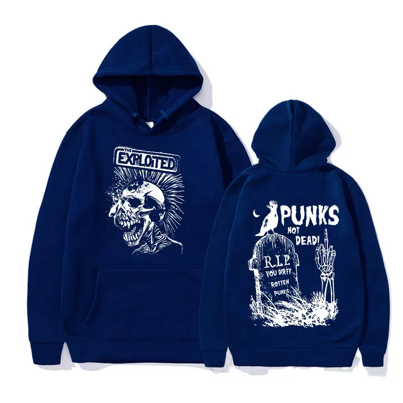 Rock Band The Exploited Not Dead Pullover Hoodie Men's Fashion Hip Hop Sweatshirts Unisex Punk Retro Oversized Hoodies Streetwea 6