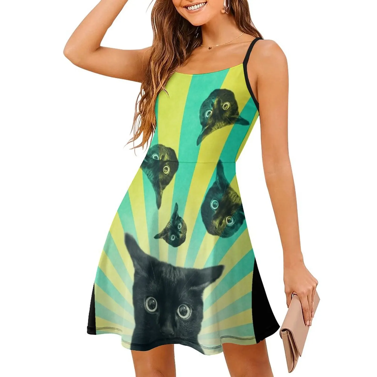 

Cat Explosion Sling Dress long sleeve dress festival outfit women women's clothing korea stylish