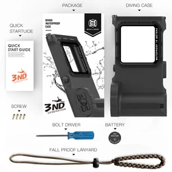 Custodia Bluetooth impermeabile per foto/video per immersioni, surf, nuoto e snorkeling - Grado professionale, protezione fino a 15m/50ft