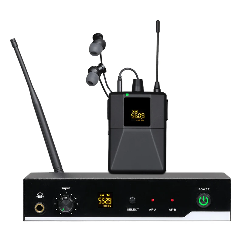 Wireless in ear monitoring system frequency adjustable suitable for stage performances recording churches bands
