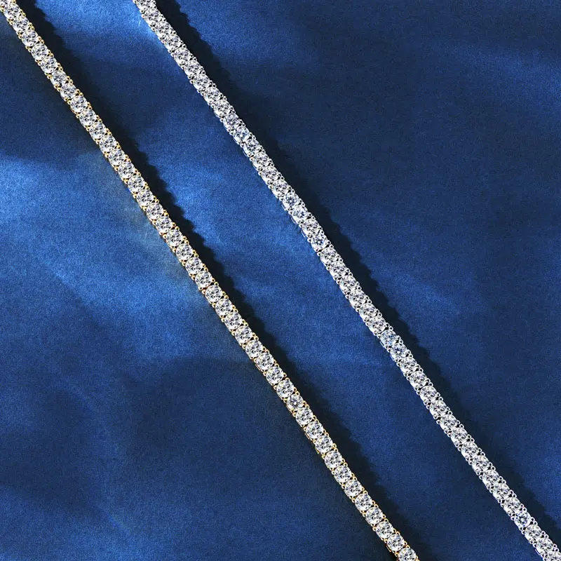 Anziw 925 فضة مطلي 14K الذهب سوار للتنس 3 مللي متر...