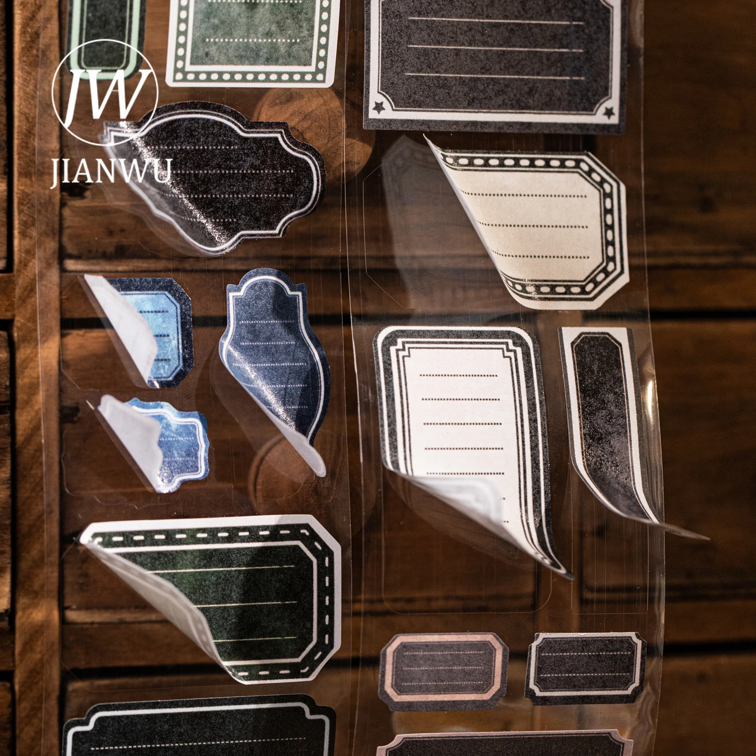 JIANWU 라벨 인 더 핸드라이팅 문서 시리즈 빈티지 라벨 풍경 소재 콜라주 테이프 크리에이티브 DIY 저널 문구류