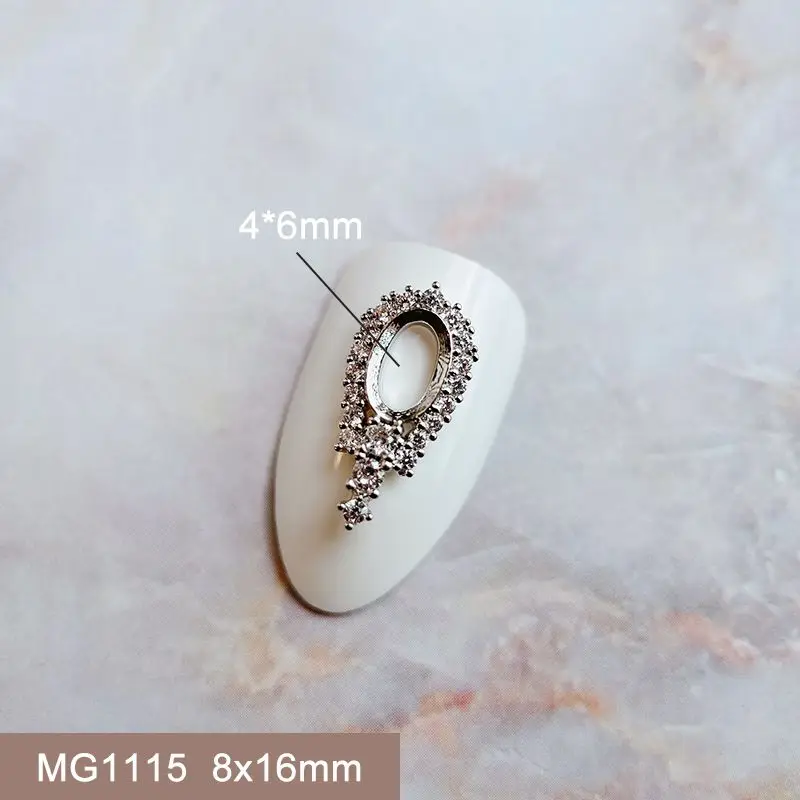 10 teile/los Silber Bogen Mond Stern Quaste Zirkon Kristalle Metall Nägel Schmuck Dekorationen Nail Art Zubehör Charms Teile Lieferungen – Detail 9