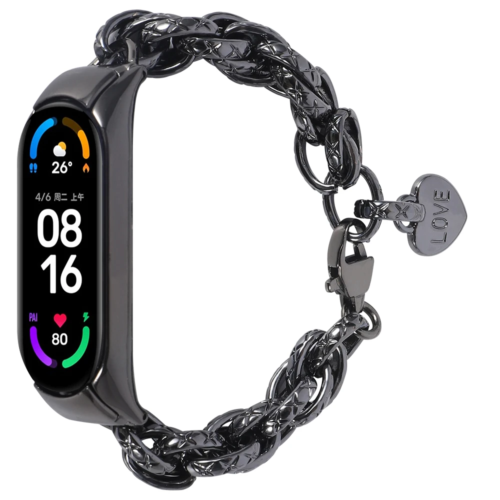 

Smart bracelet strap For Xiaomi Mi band 8 7 6 5 4 Correa Women Metal Stainless Steel Bracelet Wristband For Xiaomi mi band 8 7 6