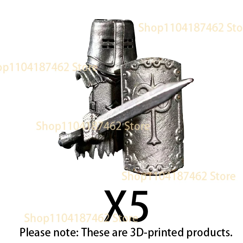 Medieval Knight Army Set with Green Dragon and Wolf Warrior Building Blocks