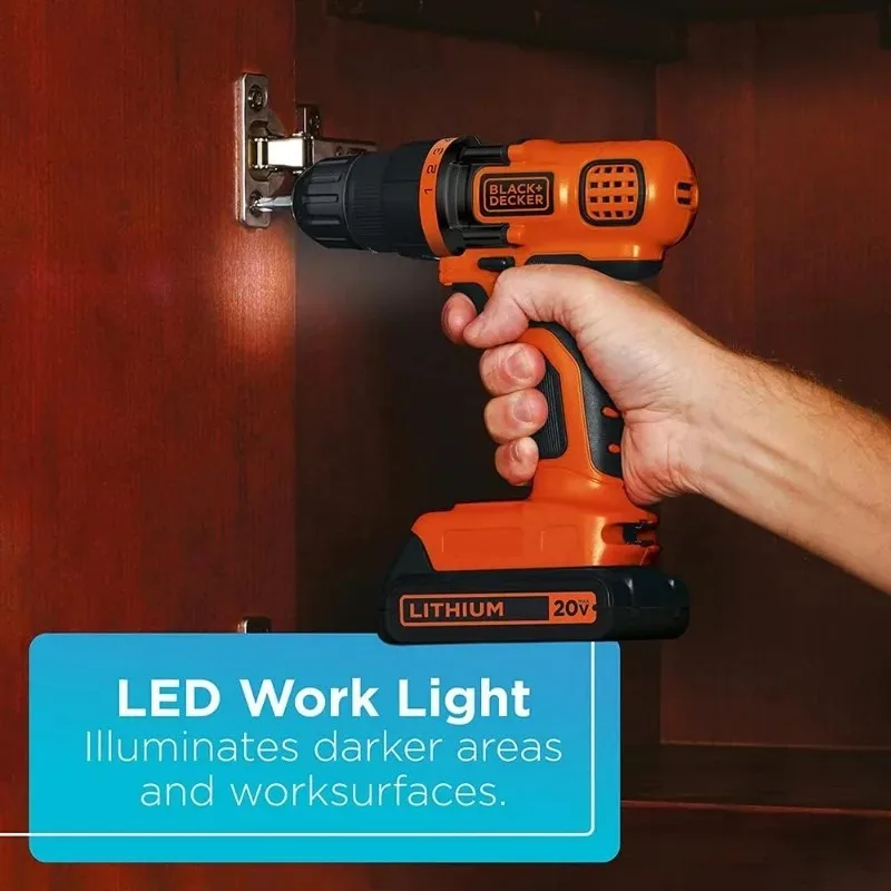 BLACK DECKER 20V MAX Cordless Drill and Impact Driver Power Tool Combo Kit with Battery and Charger BD2KITCDDI AliExpress