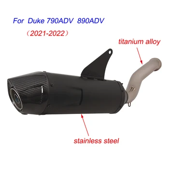 Escape Motorcycle Middle Connect Tube Muffler Stainless Steel Exhaust System Modified For Duke 790ADV 890ADV 2019-2022