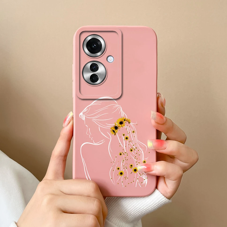 Stylish Cute Girl Shockproof Liquid Phone Cover - Smooth and Fashionable Design