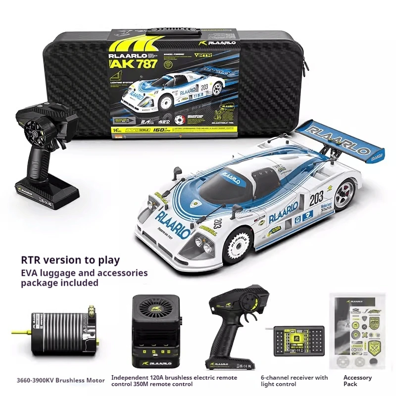 RLAAR RC Cars AK-787 Flat Sports Car 1:10 Carbon Fiber Brushless Electric Professional Speed Racing Simulation Model Car Gift 3