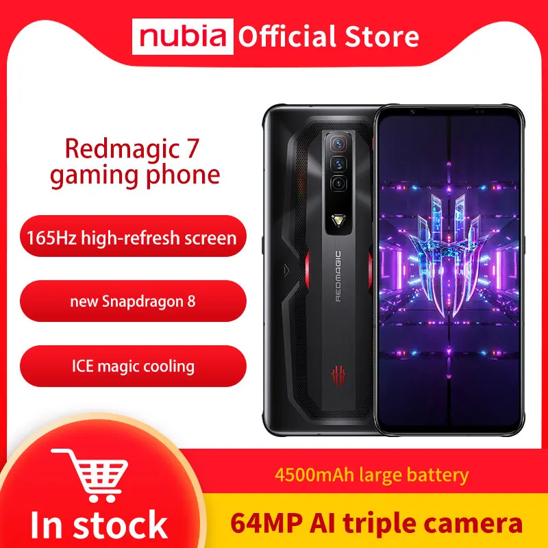 World Premiere Global Version Nubia RedMagic 7 Gaming MobilePhone 6.8'' 165Hz AMOLED Snapdragon 8 Gen 1 Octa Core 64MP Camera |