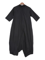 [EAM] Loose Fit Women Black Wide Leg Long Jumpsuit New High Waist Pocket Stitch Pants Fashion Tide Spring Autumn 2026 YA11601 - Image 6