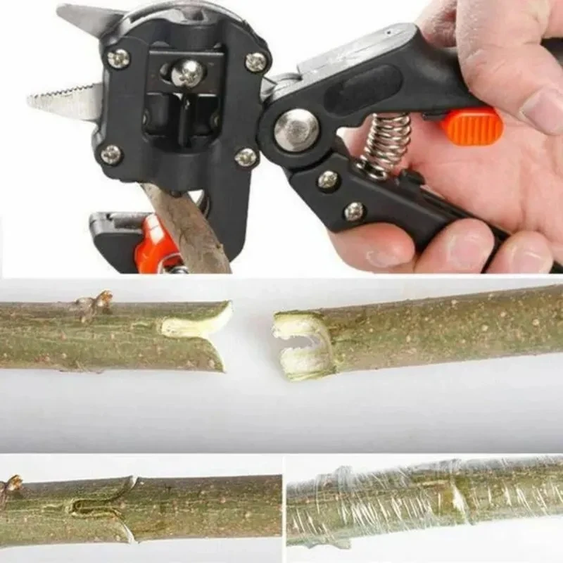 2 In 1 Garden Tools Multi-Function Grafting Machine Fruit Tree Grafting Knife Seedling Tools Pruning Pruner Kit 1pc