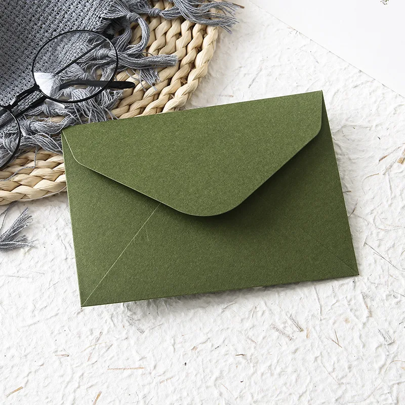 Envelope for Invitations Postcards Giftbox Message 300g Green Paper Wedding Business Storage Bag Supplies 20pcs/lot 16x12cm