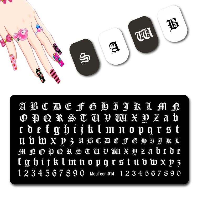 gothic old letters nail print plate ancient character art stamp distinctive alphabet template wild typeface nails art mold 014 nail templates aliexpress