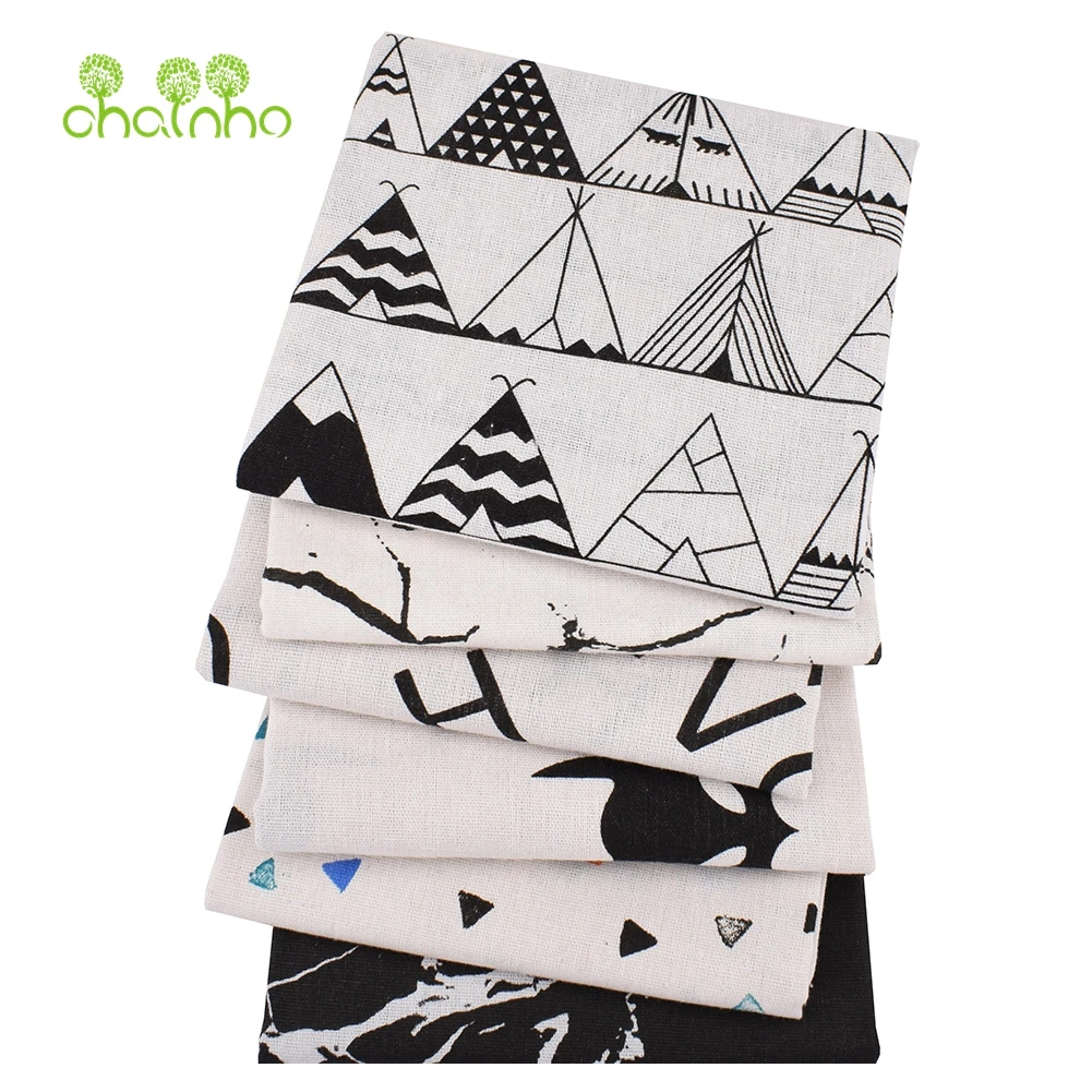 Chainho,Printed Cotton Linen Fabric,DIY Sewing Quilting Material,Cloth For Table,Sofa,Curtain,Bag,Cushion,Furniture Cover,15CL6