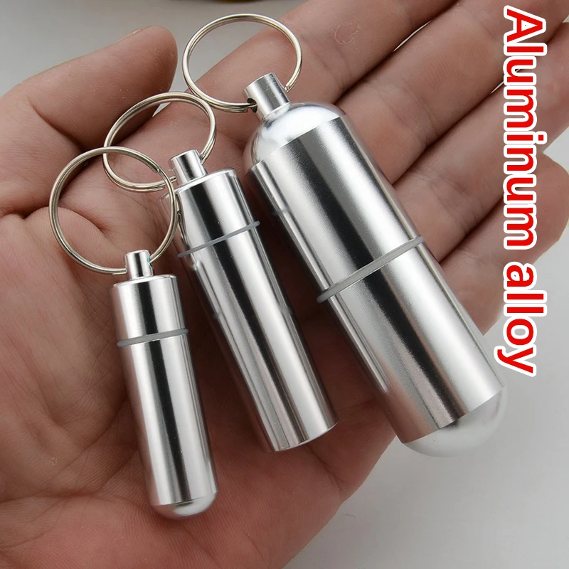 Toothpick Box Pill Box Container Keychain Waterproof Aluminum For Travel Camping Health Care