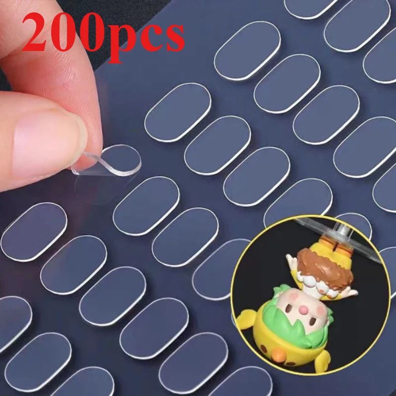 200pcs Transparent Double-Sided Tape Pads - Non-Marking, Anti-Skid Adhesive for DIY Projects & Model Car Decor Double
