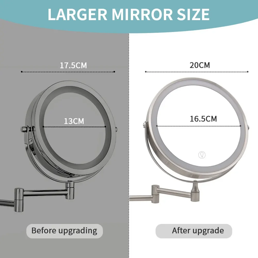 Makeup Mirror 8 Inch Magnifying 10x Two-sides