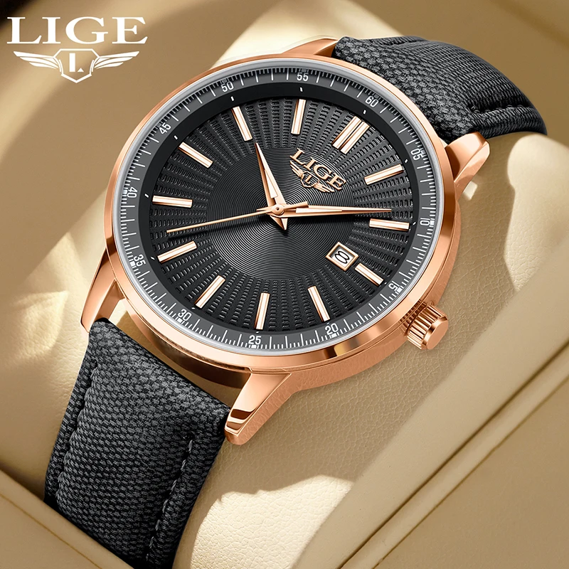 Men's Luminous Leather Sports Watch - Fashionable Waterproof Quartz Timepiece