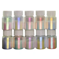 10g/Bottle 6 Color Pearlescent Aurora Chrome Nail Powder Iridescent Shell Powders Holographic Mirror Effect Nail Pigment Dust 1