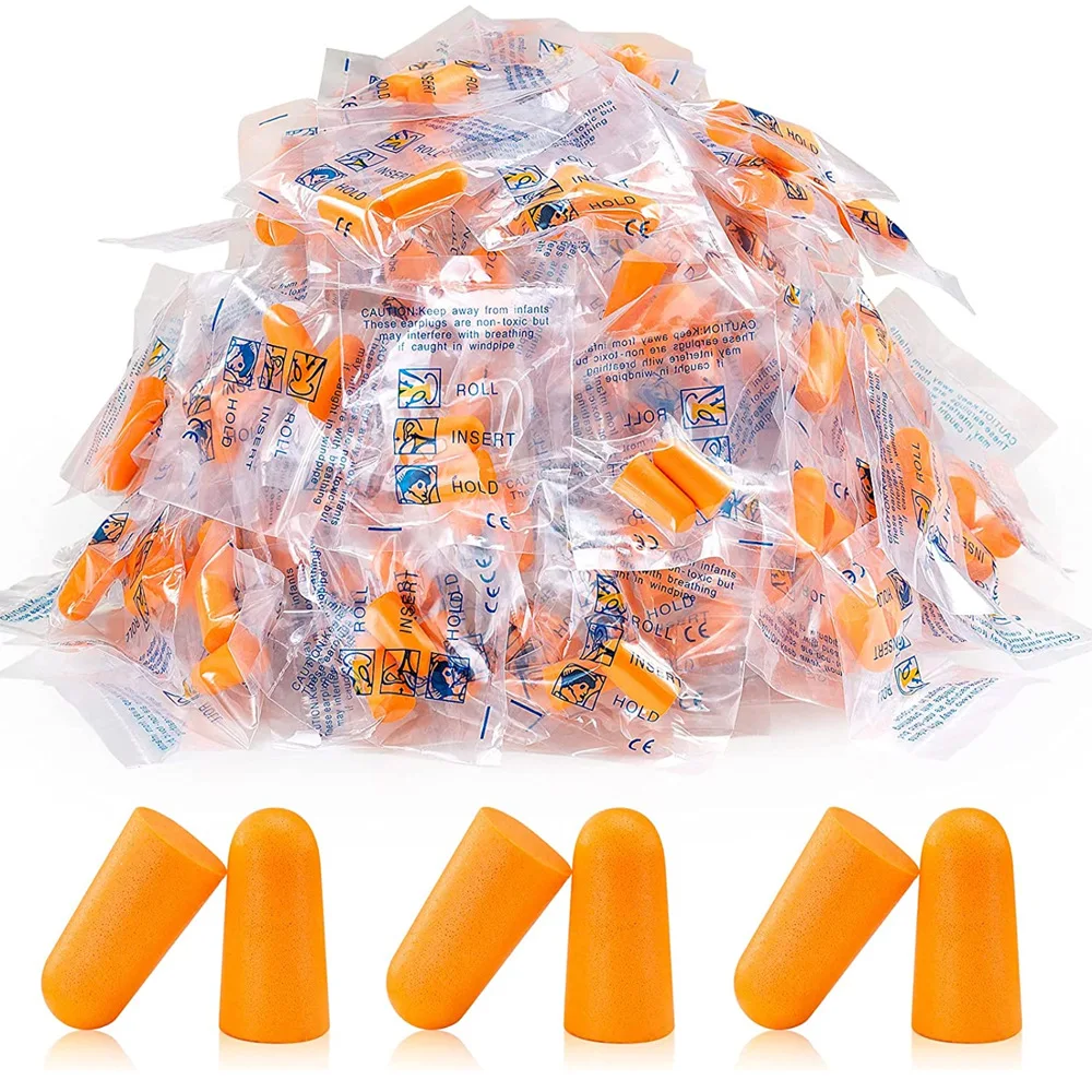 Foam Earplugs 5 Pairs For Sleeping Block Noise Travel Loud Environments