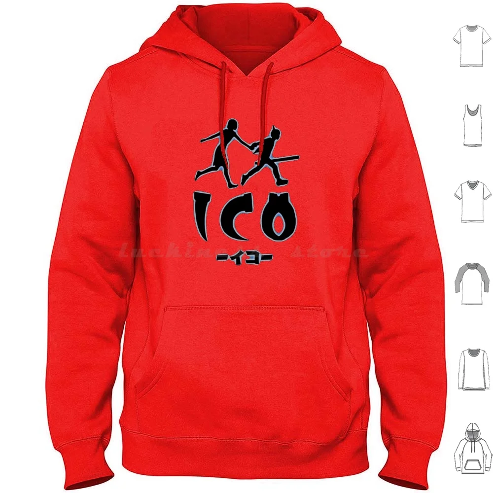 Felpe Con Cappuccio Ico & Yorda Manica Lunga Ico Yorda Team Shadow Colossus Wanda Wander Kyozo Gaming Videogames L'Ultimo Guardiano