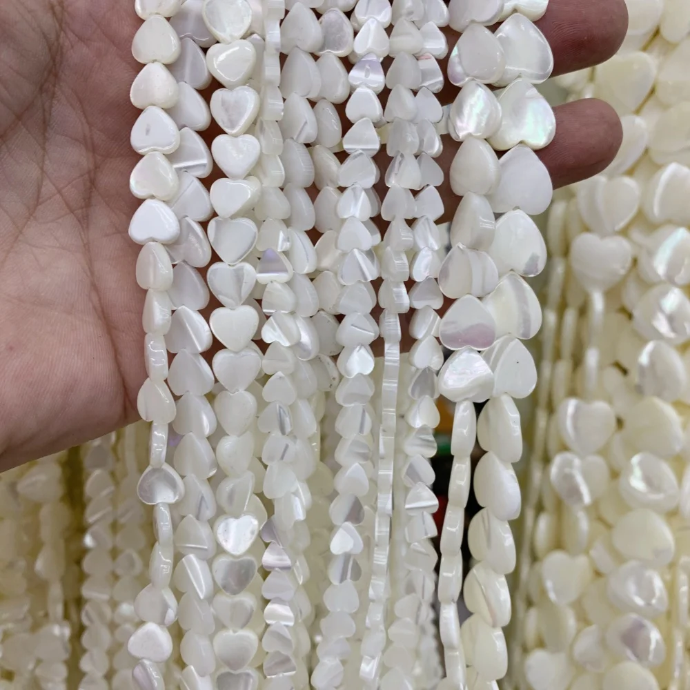 Natürliche Muschelperlen, weiße Perlmutt-Muschelperlen in Kleeblattform, 6 8 10 12 mm Perlen für DIY-Armband, Halskette, Schmuckherstellung 15 – Detail 4