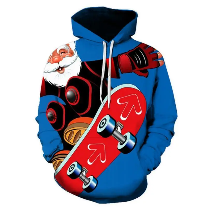 

2024 Christmas Gift Santa Claus Tree Snowman Men's Hoodie 3d Fashion Digital Printing Autumn And Winter Pullover Popular Street