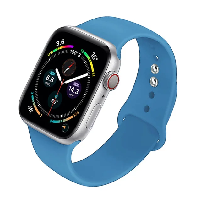 Silicone Strap For Apple Watch Band 44mm 40mm 41mm 38mm 45mm Smartwatch Rubber Sports Watchband Belt Bracelet iWatch 7 6 se 5 4 Dcnim-Blue-36