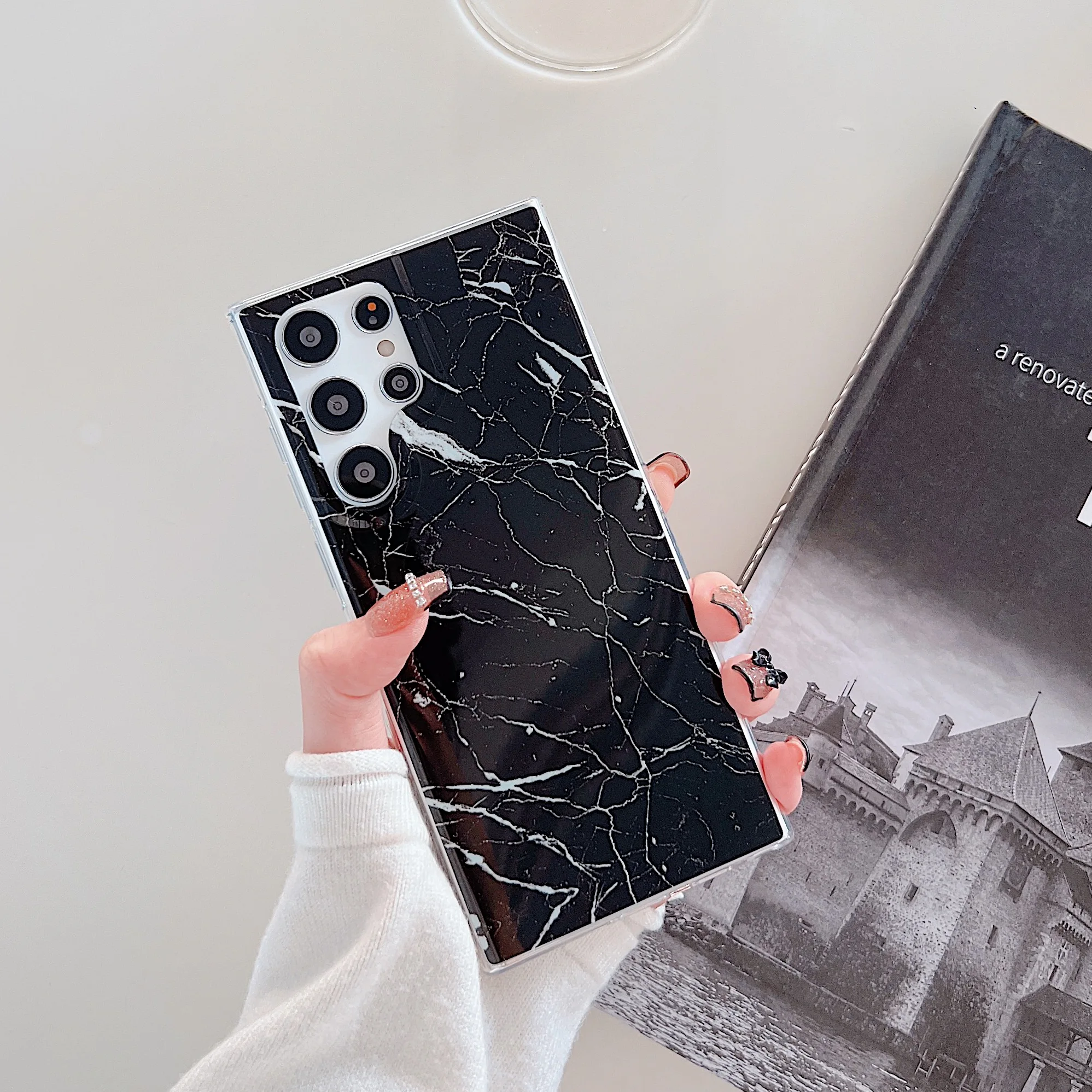 galaxy s22 ultra silicone case Crackle Marble Phone Case For Samsung Galaxy S22 Ultra S21 Plus S20 FE S9 S10 S7 Edge A32 A51 A71 A52 A72 Shockproof Back Cover galaxy s22 ultra wallet case