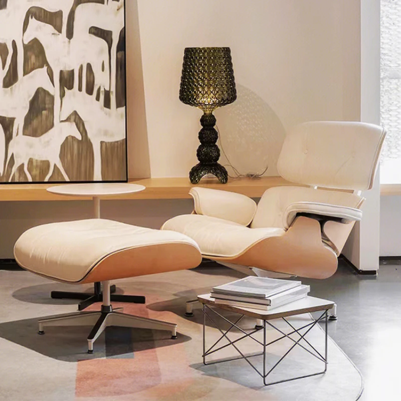 

Italian designer single sofa chair, lounge chair, leather rotating lazy modern leisure chair