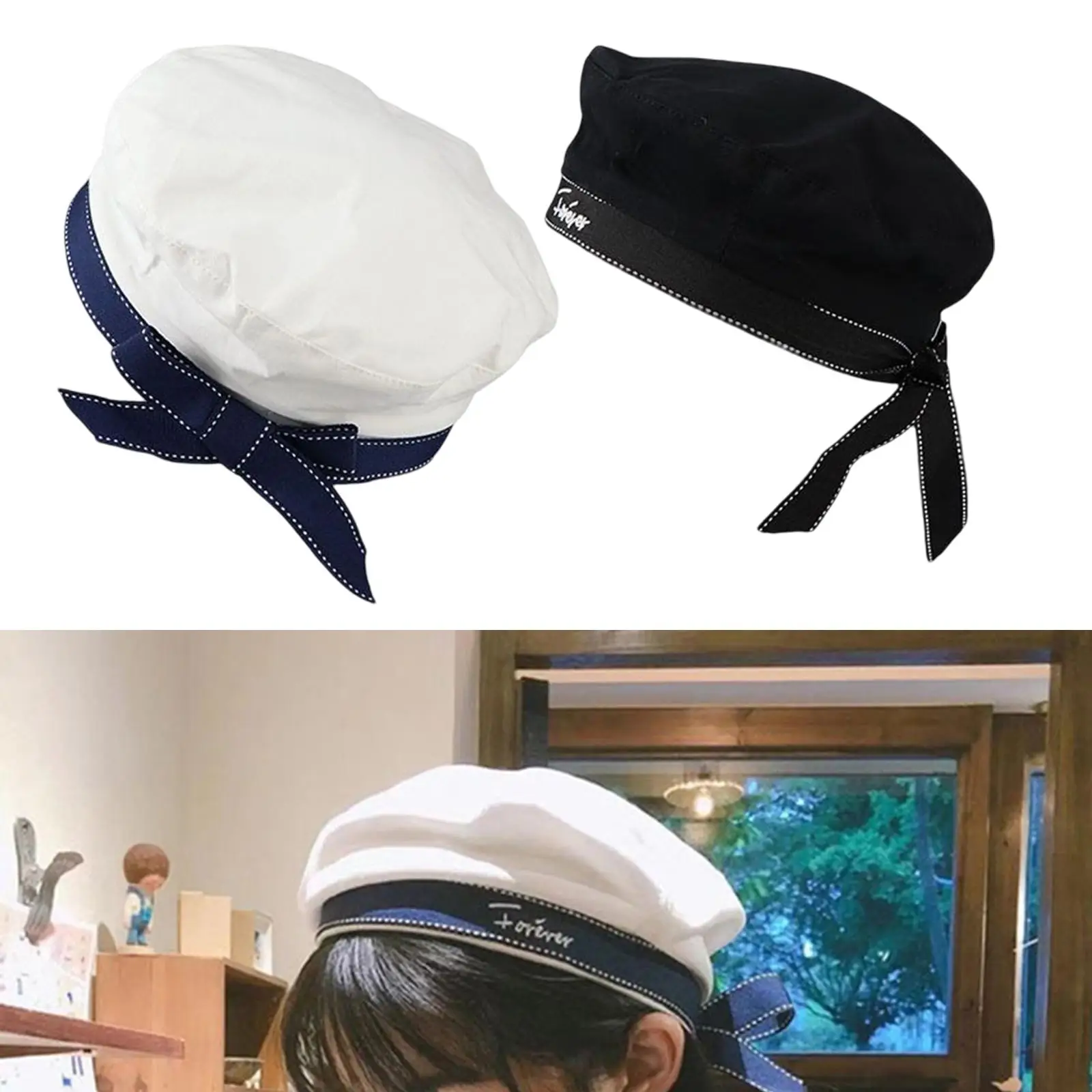 Sailor Hat Women Hats Cute Navy Sailor Hat Stylish Uniform Costume Accessory Cap Adjustable Women Hat Ladies Dress up Summer