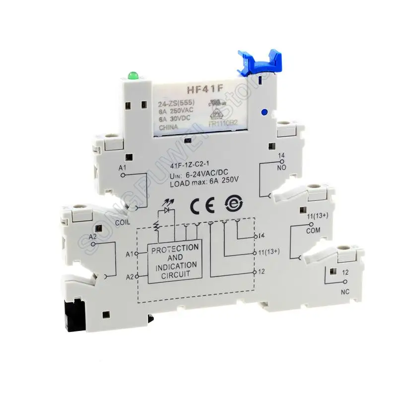   HF41F-024-ZS , HF41F - 05 012 024-ZS -HS -ZST -HST 41F-C2-1 HF41F-012-ZS, 5  6A, 5V, 12V, 24V, 60V DC, 20 