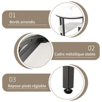 Tables d'appoint Superaly avec structure en métal pour salon, ensemble de 2 tables basses, cercles et ellipses, faciles à assembler, table à thé en MDF 7