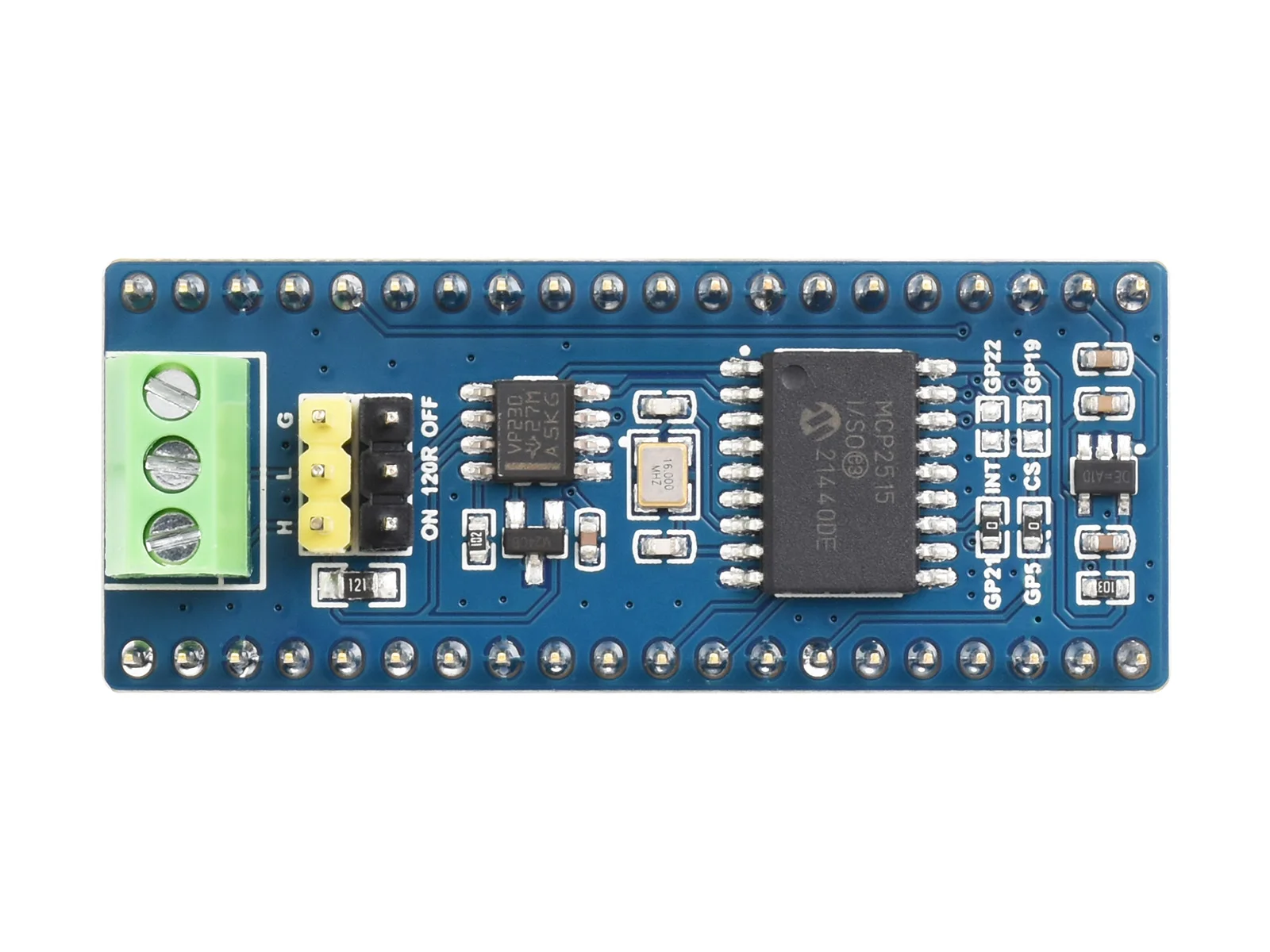 

Модуль шины CAN Waveshare (B) для Raspberry Pi Pico, обеспечивающий общение на большом расстоянии, SPI, 3,3 В ~ 5 В