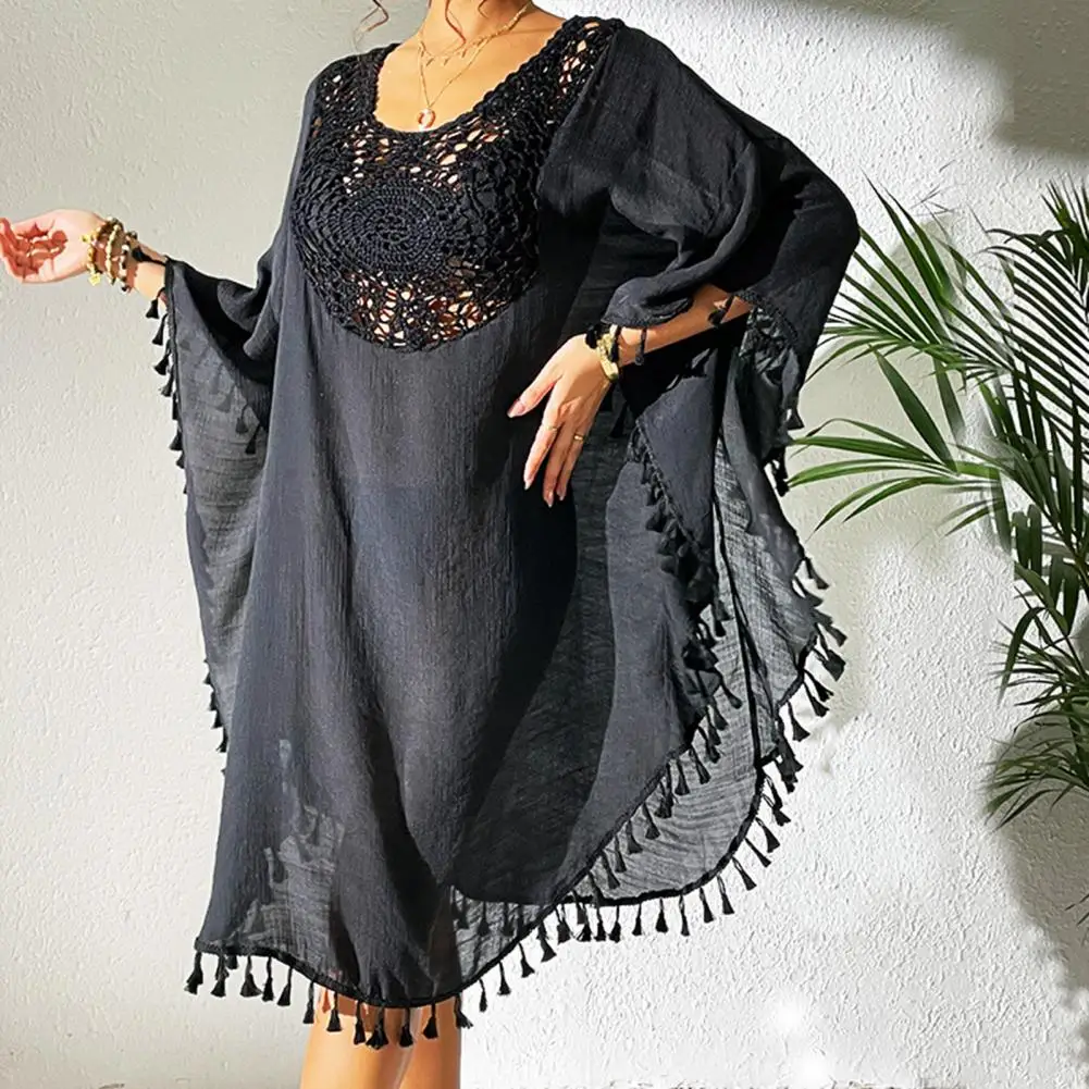 Women Swimsuit Cover Up, F ringed Blouse